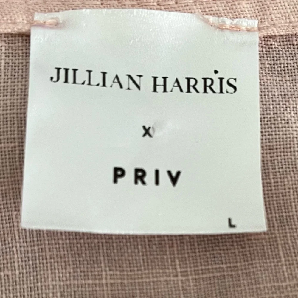 Jillian Harris x Priv Hamptons 100% Linen Blush Babydoll Dress L - Picture 9 of 10